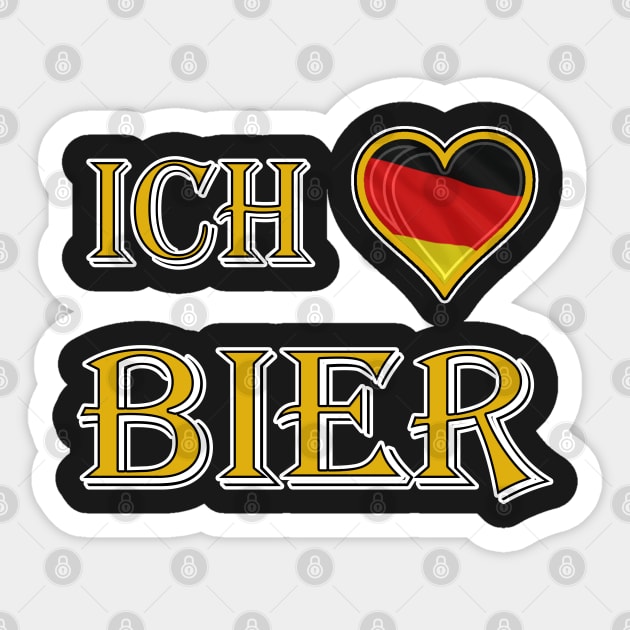 Ich Liebe Bier Sticker by Epic Shirts